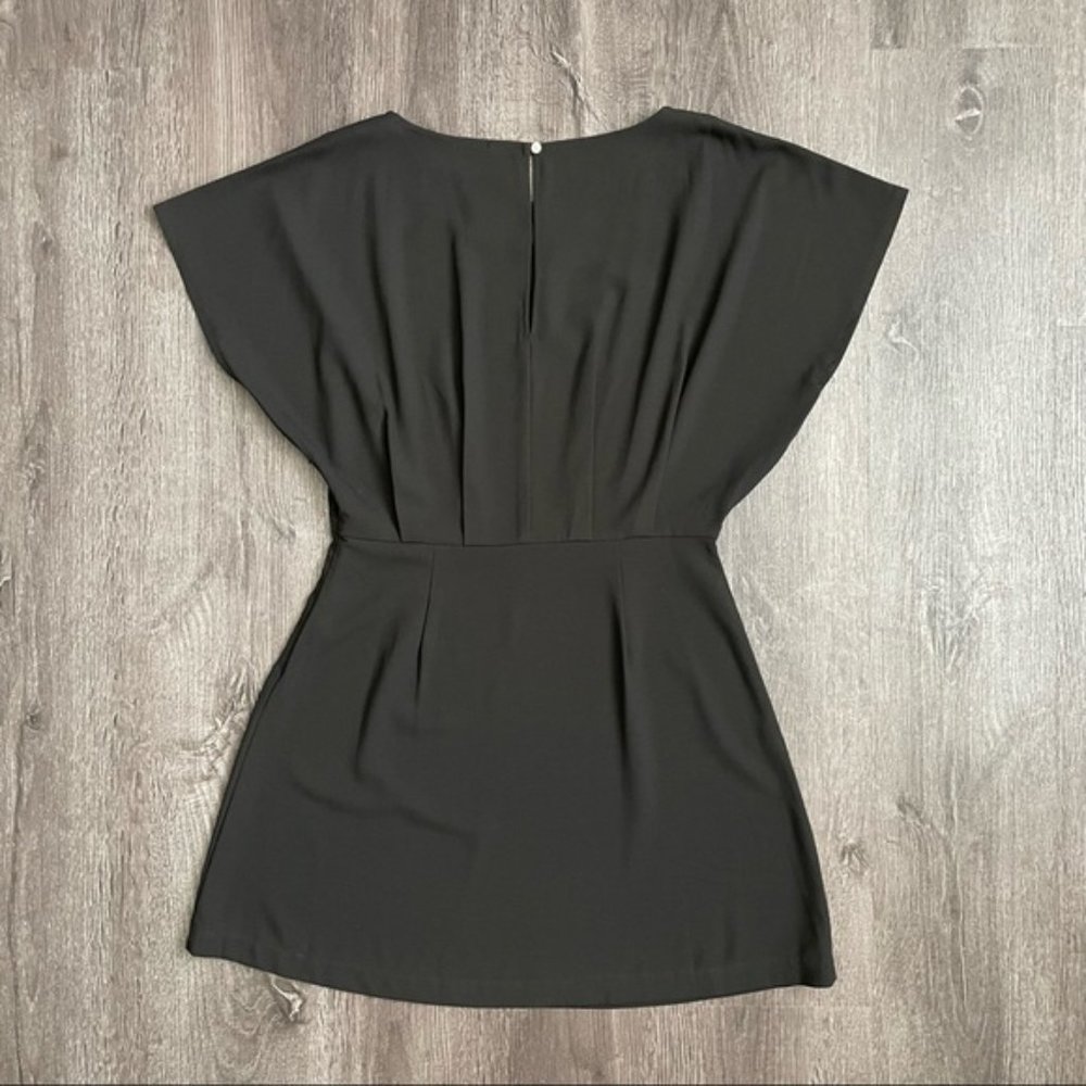 Nu New York Black Mini Cocktail Drop Shoulder Dress (L) - Picture 8 of 9